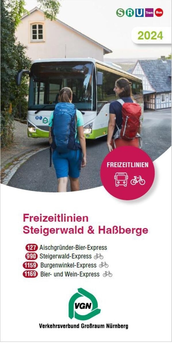 Titelbild der Broschüre "Freizeitlinien Steigerwald & Haßberge"