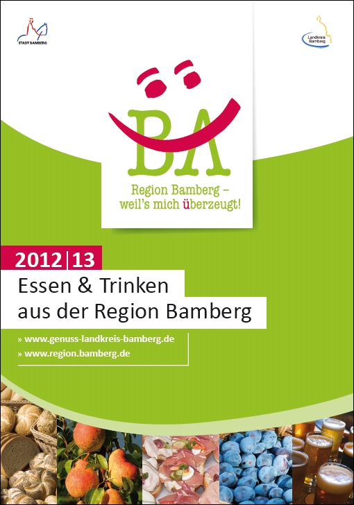Titelbild der Broschüre "Essen & Trinken aus der Region Bamberg"