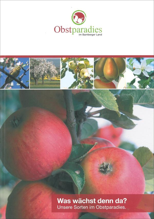 Titelbild der neuen Broschüre "Was wächst denn da? - Unsere Sorten im Obstparadies"