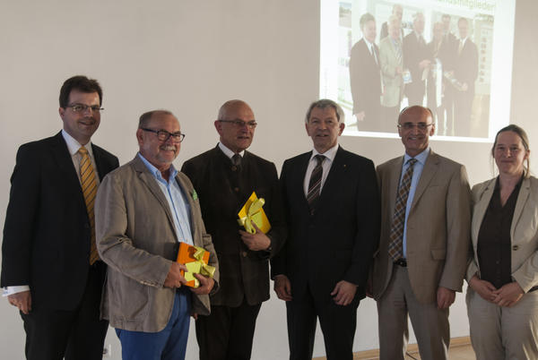 v. l. n. r.: Dr. Christian Lange, Werner Hipelius, Dr. Günther Denzler, Johann Kalb, Wilhelm Schneider, Dr. Anne Schmitt