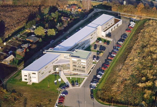 Luftbildaufnahme des Gebäudes Innovation und neue Unternehmen - Gründerzentrum Bamberg