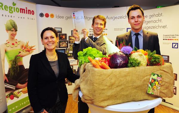 Im bundesweiten Innovationswettbewerb »Ausgezeichnete Orte im Land der Ideen« 2014 ist der »Regiomino - Online-Supermarkt für Regionales« als einer von 100 Preisträgern geehrt worden.