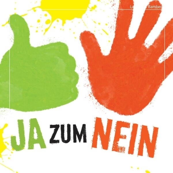 zwei farbige Handabdrcke von Kindern und der Schriftzug "Ja zum Nein"