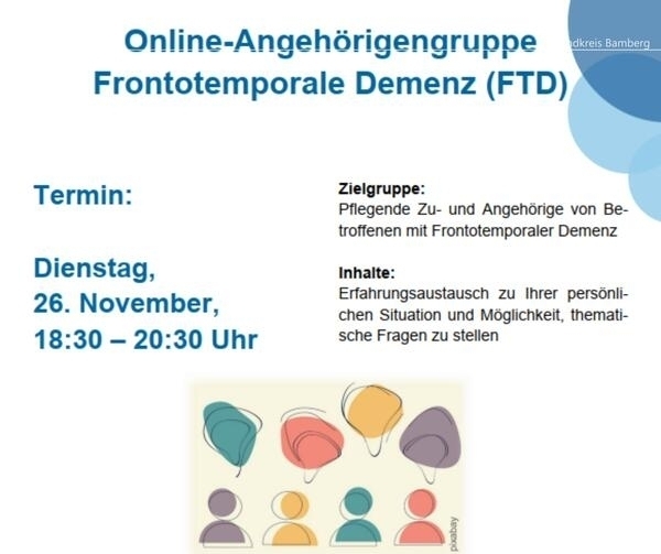 Bild vergr&ouml;&szlig;ern: Online-Gruppe für Angehörige von an Frontotemporaler Demenz (FTD) erkrankten Menschen