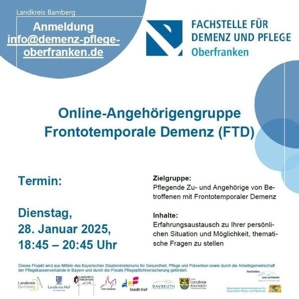 Bild vergr&ouml;&szlig;ern: Online-Gruppe für Angehörige von an Frontotemporaler Demenz (FTD) erkrankten Menschen trifft sich