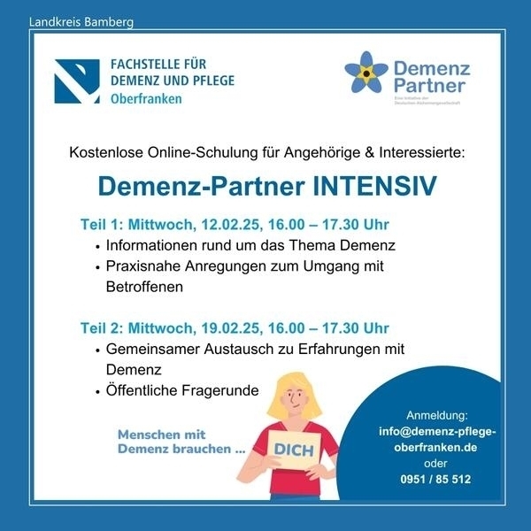 Bild vergr&ouml;&szlig;ern: Demenz Partner INTENSIV - Kostenfreie Online-Schulung für Angehörige und Interessierte