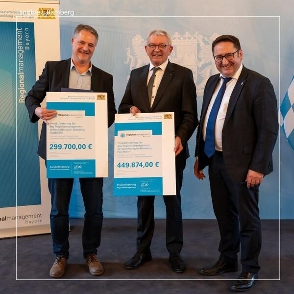 Bild vergr&ouml;&szlig;ern: Wirtschaftsregion Bamberg-Forchheim bekommt zwei Förderbescheide über rund 750.000 Euro