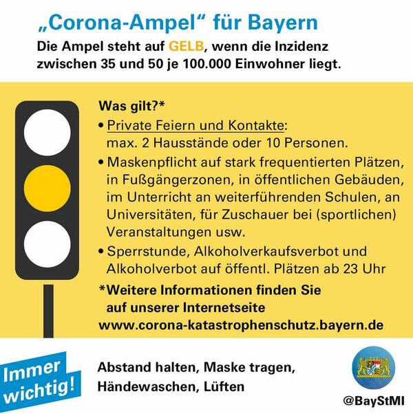 Bild vergr&ouml;&szlig;ern: Corona-Ampel gelb