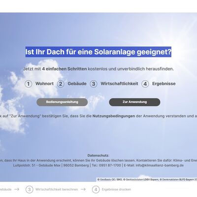 Bild vergr&ouml;&szlig;ern: Solardachkataster Klima- und Energieagentur Bamberg