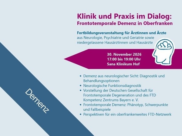 Bild vergr&ouml;&szlig;ern: "Klinik & Praxis im Dialog“: Gemeinsam die Versorgung von Menschen mit frontotemporaler Demenz in Oberfranken verbessern