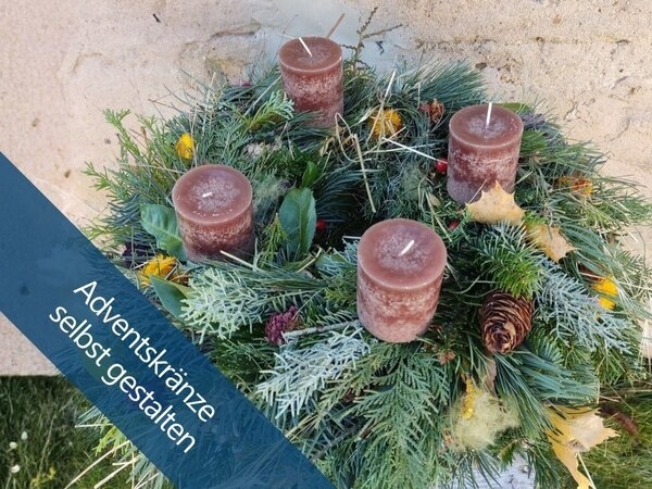 Bild vergr&ouml;&szlig;ern: Adventskränze aus Naturmaterialien selbst gestalten